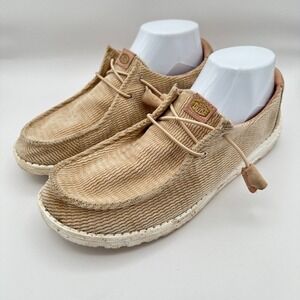 Hey Dude Wendy Wave Corduroy Comfort Shoes Womens 10 Cream Taupe Camping Fishing